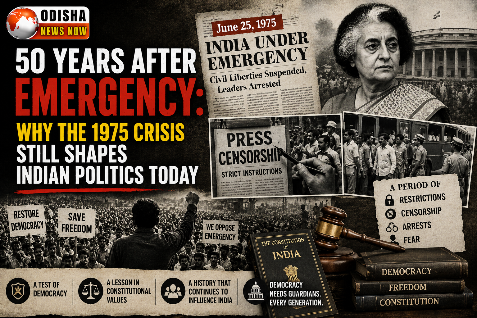 Why the 1975 Emergency still shapes Indian politics today, featuring democracy, civil liberties and constitutional debates.