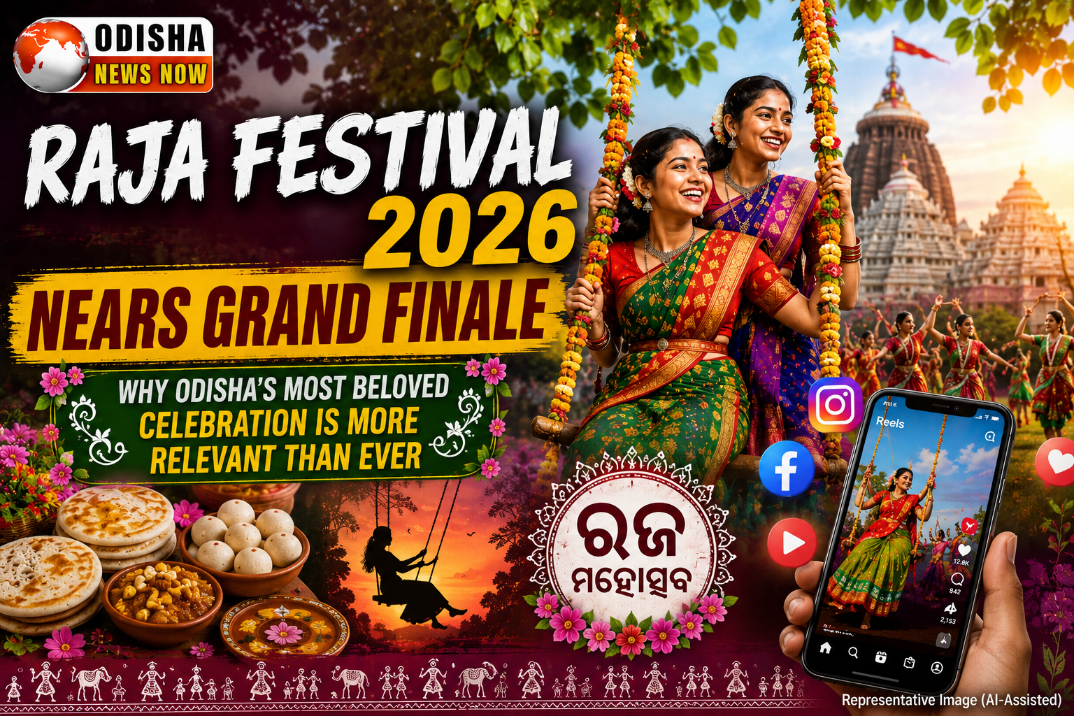 Raja Festival 2026 reaches grand finale as Odisha celebrates its most beloved cultural festival with traditions, food and festivities.